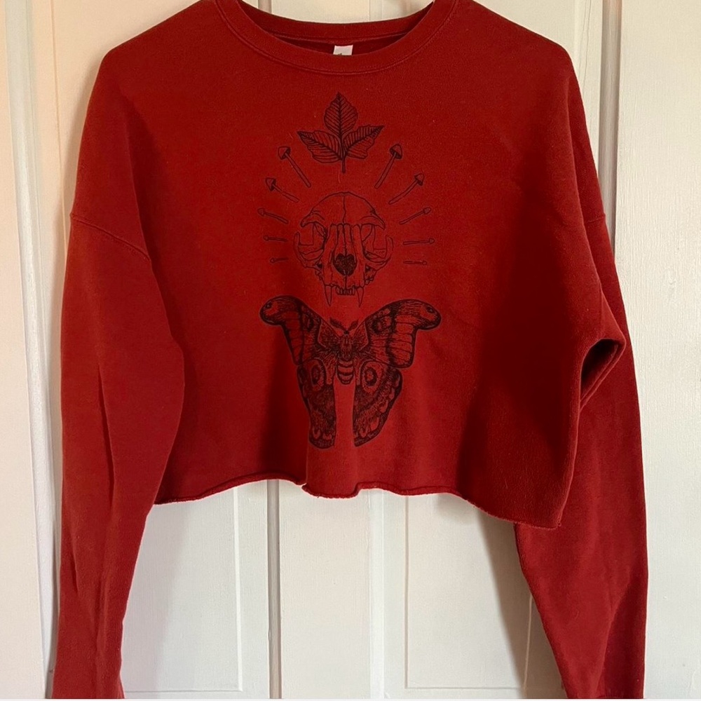 Modern, boho cropped sweatshirt